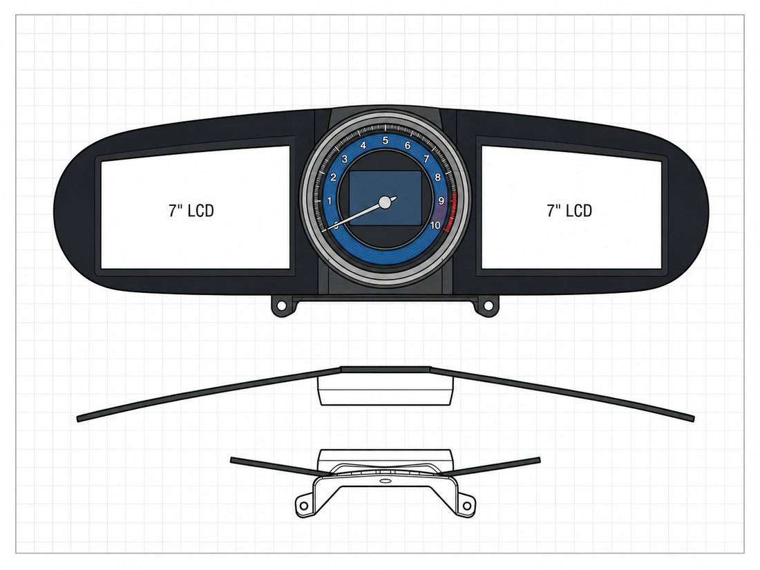 S13 GT3 instrument cluster — SolidWorks CAD layout